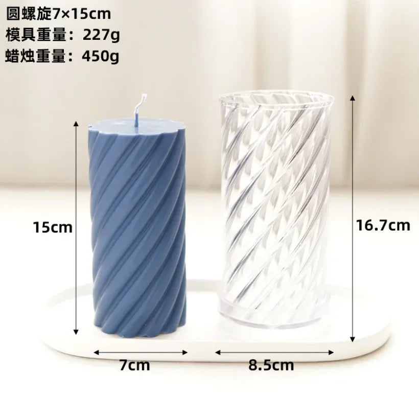 3D Threaded Cylindrical Candle Mold