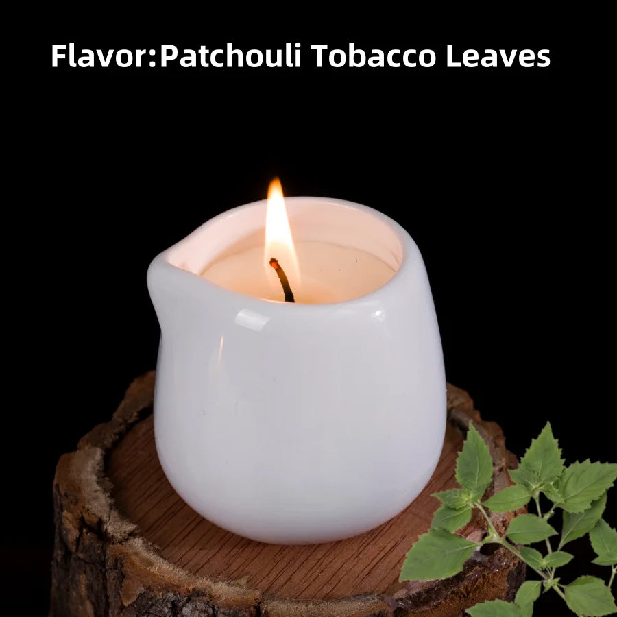 1pc Amber Vanilla massage essential oil candle, coconut wax, heating, body open back SPA romantic holder home decor valentines - candletown.net