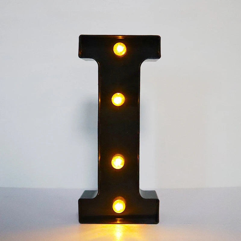 22cm LED Alphabet and Number Lights – Black Letter Decor - candletown.net