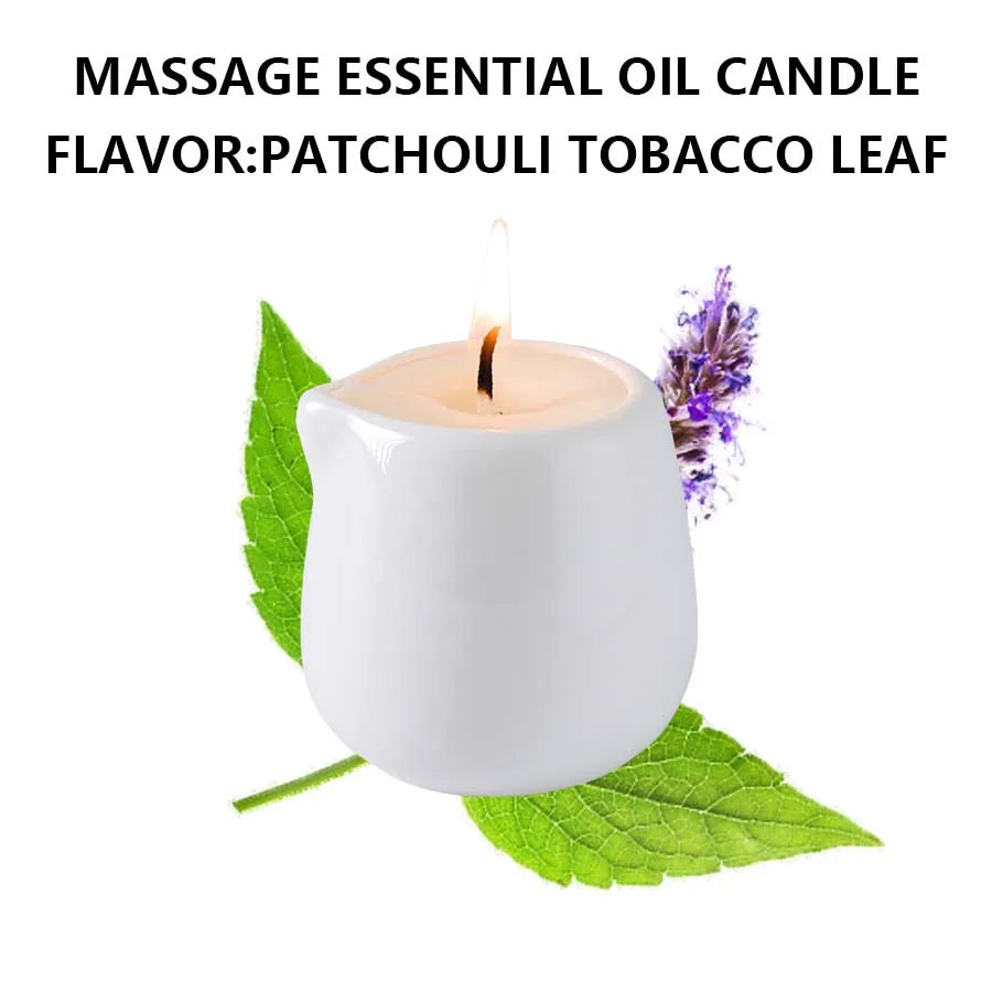 1pc Amber Vanilla massage essential oil candle, coconut wax, heating, body open back SPA romantic holder home decor valentines - candletown.net
