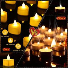 Heart-Shaped LED Flameless Tealight Candles – Romantic Decor Set