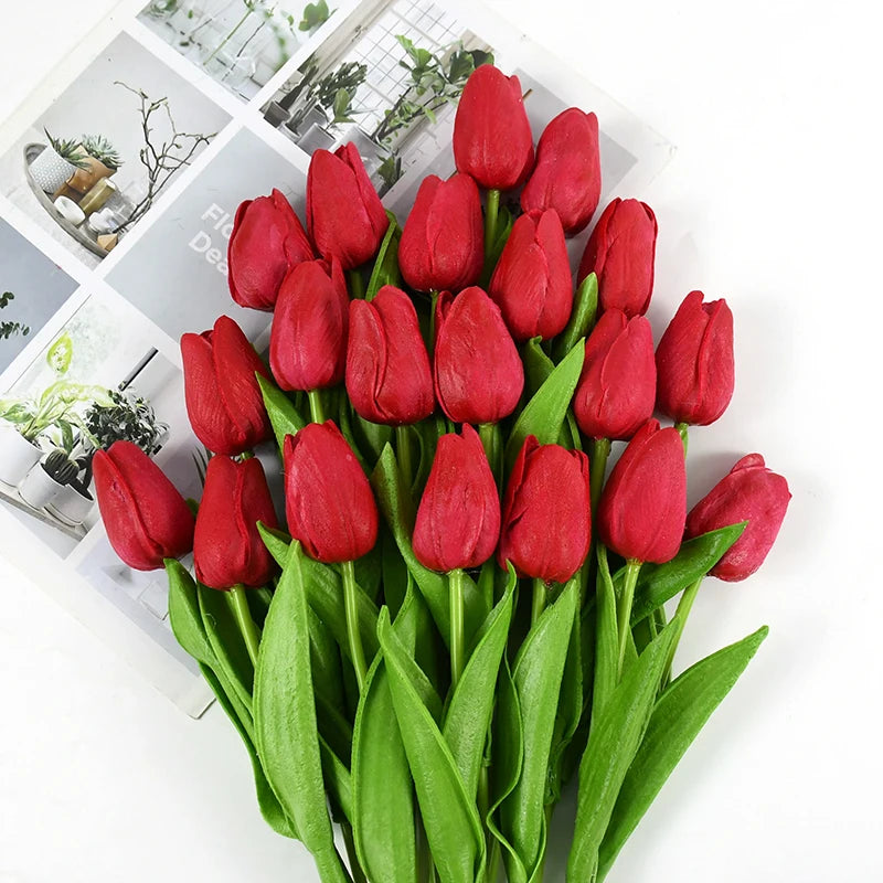 10pcs Tulip Artificial Flowers – Lifelike & Elegant Decor - candletown.net