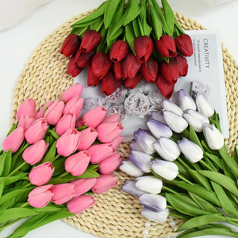 10pcs Tulip Artificial Flowers – Lifelike & Elegant Decor - candletown.net
