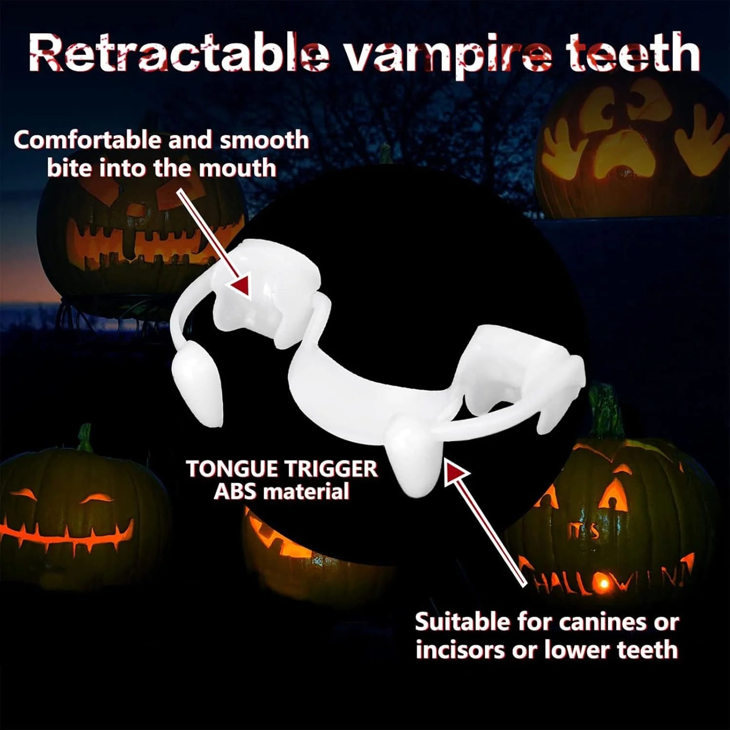 Retractable Halloween Vampire Fangs - candletown.net
