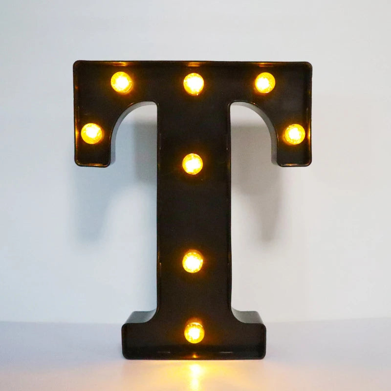22cm LED Alphabet and Number Lights – Black Letter Decor - candletown.net