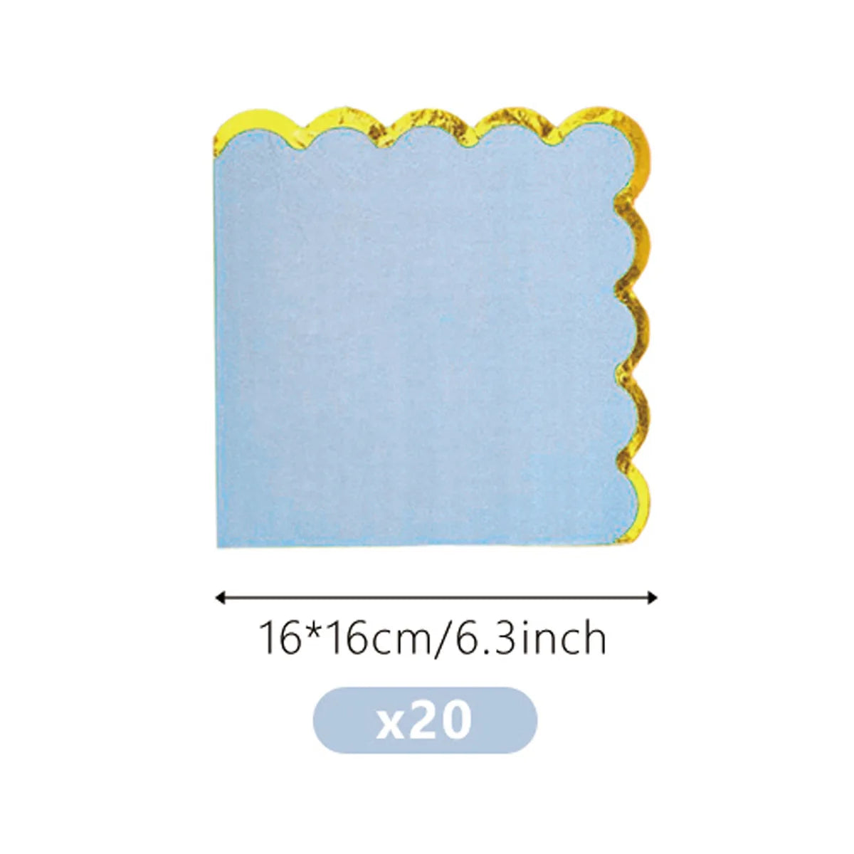 Dusty Blue Gold Rim Party Plates Set