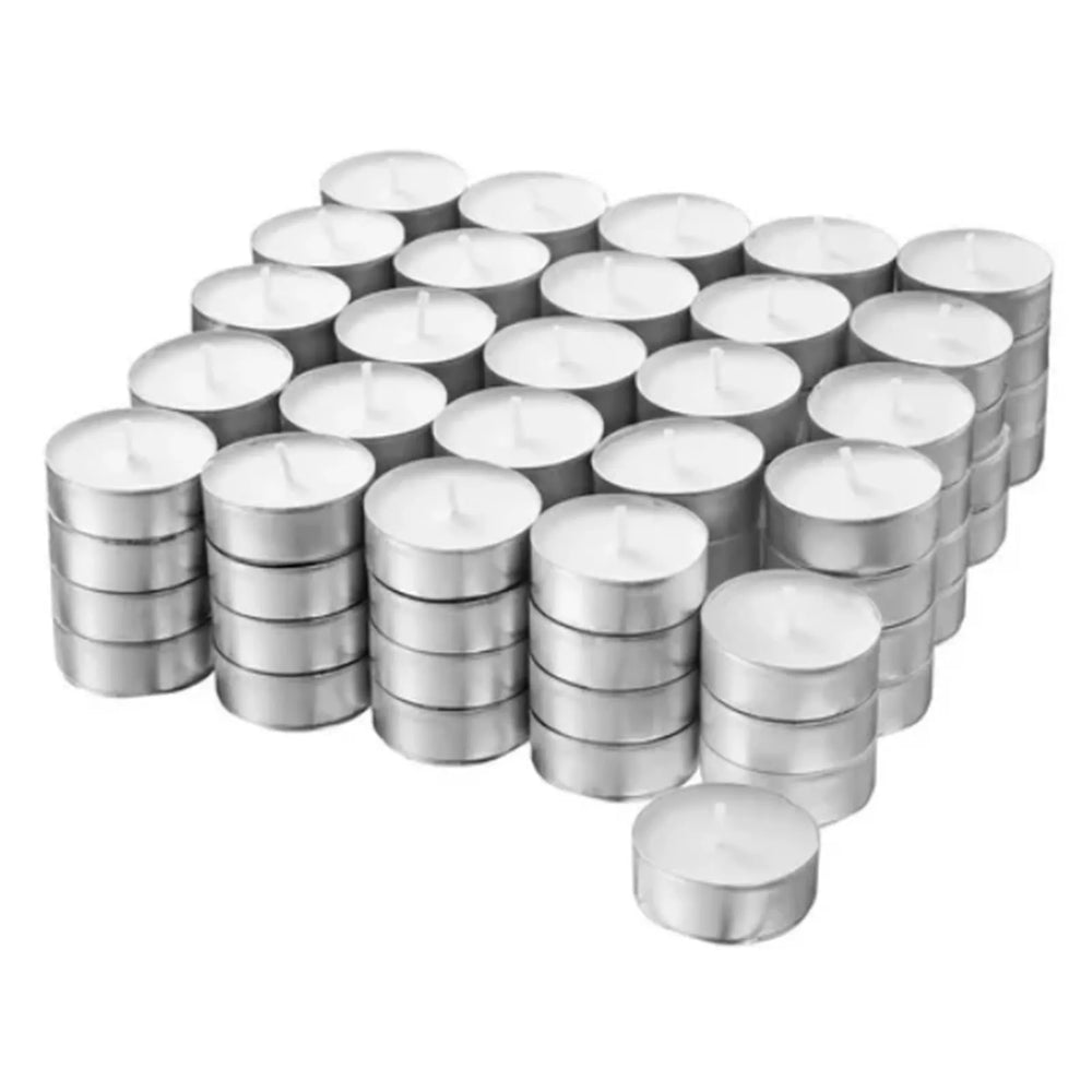 100 Pack Unscented Tea Light Candles - candletown.net