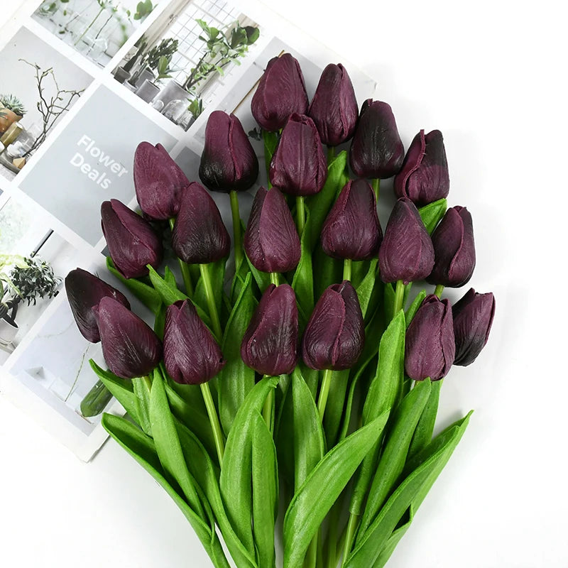 10pcs Tulip Artificial Flowers – Lifelike & Elegant Decor - candletown.net