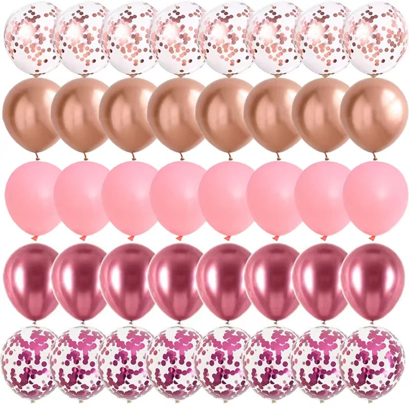 40PCS Rose Gold & Pink Balloons – Elegant Party Decorations - candletown.net
