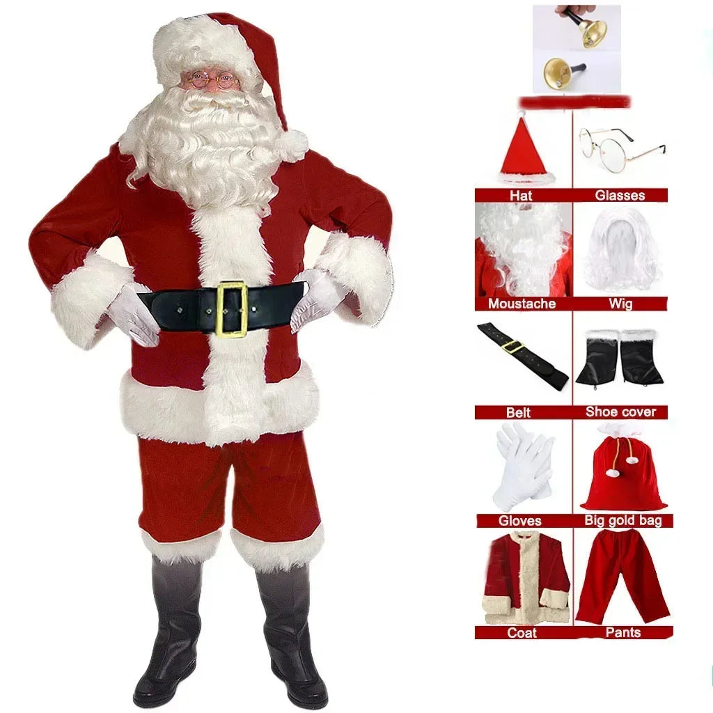 Deluxe Santa Claus Costume for Men – Classic Red Christmas Cosplay Set