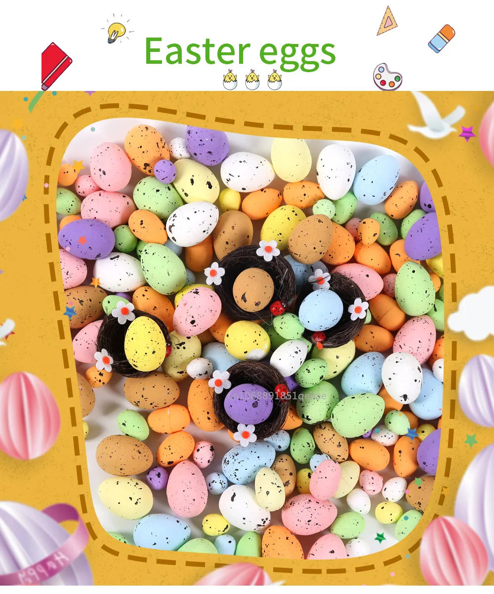 100PCS Colorful Foam Easter Eggs – Perfect for Crafts & Party Decor - candletown.net