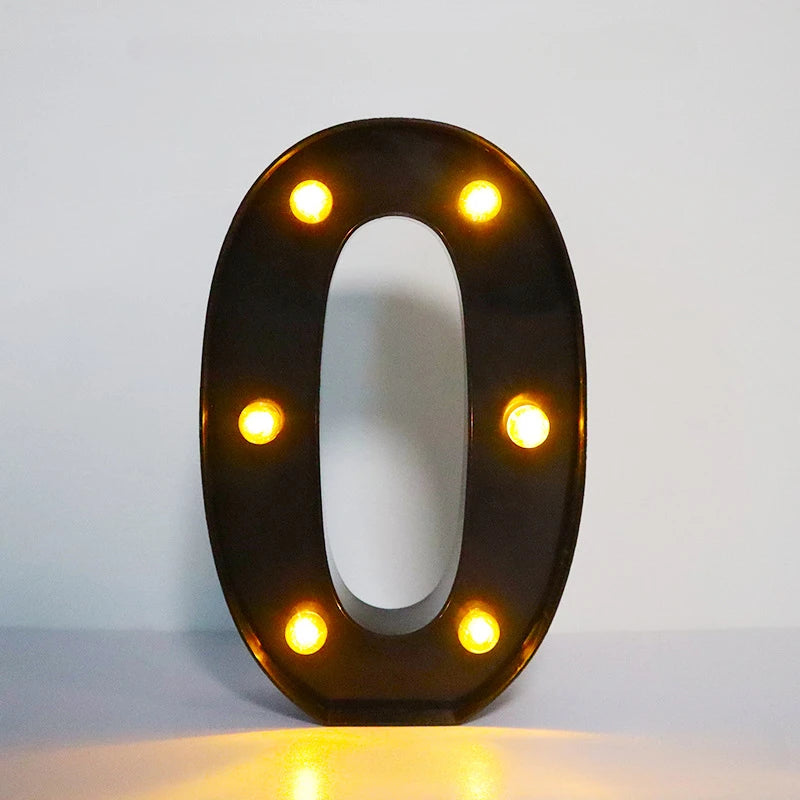 22cm LED Alphabet and Number Lights – Black Letter Decor - candletown.net