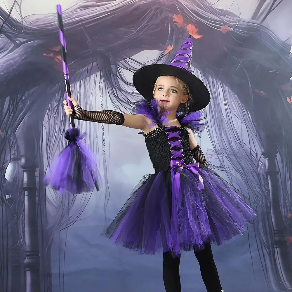 Kids Witch Costume – Hat, Broom & Accessory Options (Multicolor) - candletown.net