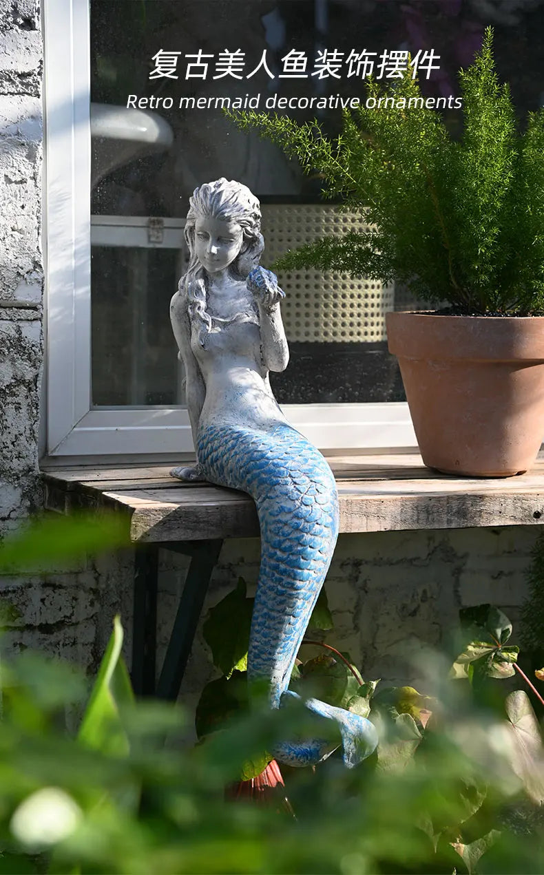 Resin Mermaid Garden Decoration – Outdoor Summer Accent - candletown.net