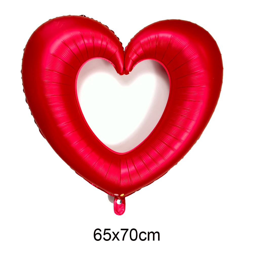 Red heart-shaped balloon on a white background