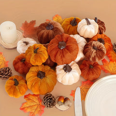 9 PCS Velvet Pumpkins Halloween Fall Decor Table Decor 3 Colors