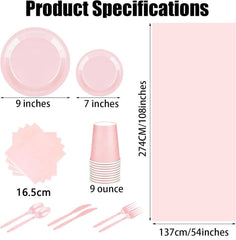 Light Pink Disposable Tableware Set - candletown.net