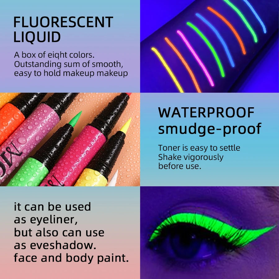 UV Neon Face & Body Paint Pen – 8 Fluorescent Colors - candletown.net