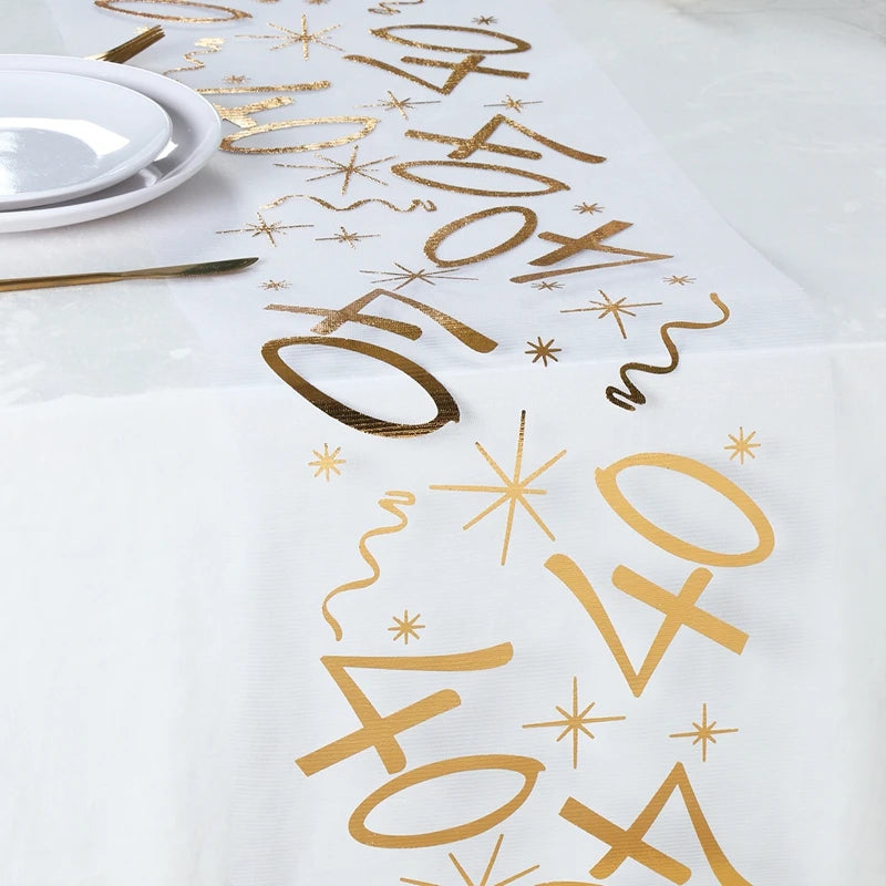 Birthday Table Runner – Gold, Silver & Black - candletown.net