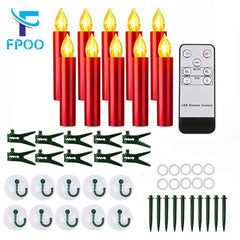 10PCS LED Christmas Tree Candles with Remote Control & Timer - candletown.net