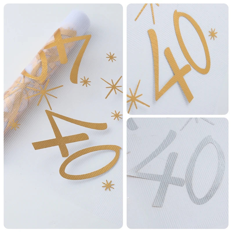 Birthday Table Runner – Gold, Silver & Black - candletown.net