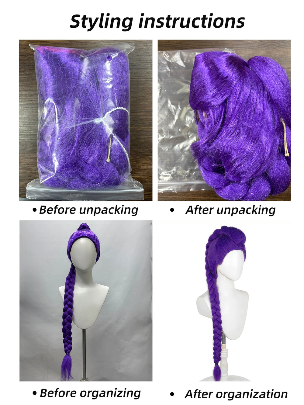 Purple Braided Clip-In Ponytail Wig – Cosplay Hair - candletown.net