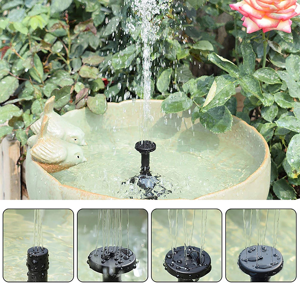 Solar Fountain with 6 Nozzles – Floating Pump for Garden & Yard - candletown.net