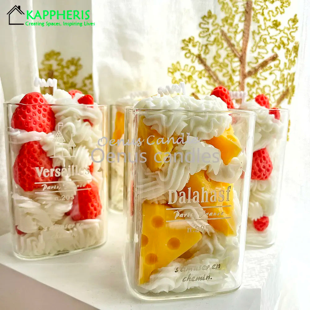 Fruit & Cream Cup Figure Candle – Soy Wax