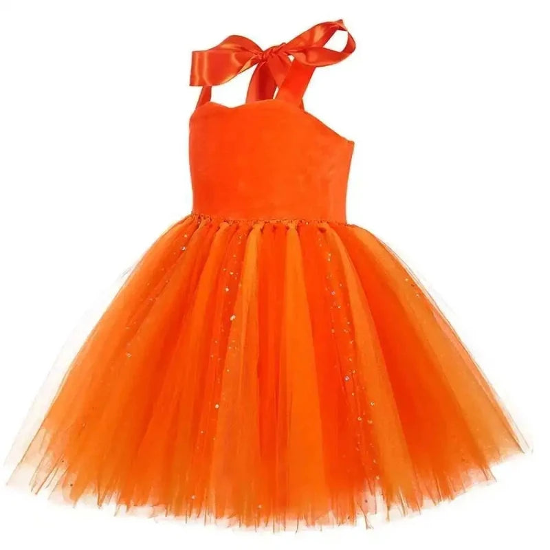 Girls Pumpkin Witch Costume – Halloween Tutu Dress Set - candletown.net
