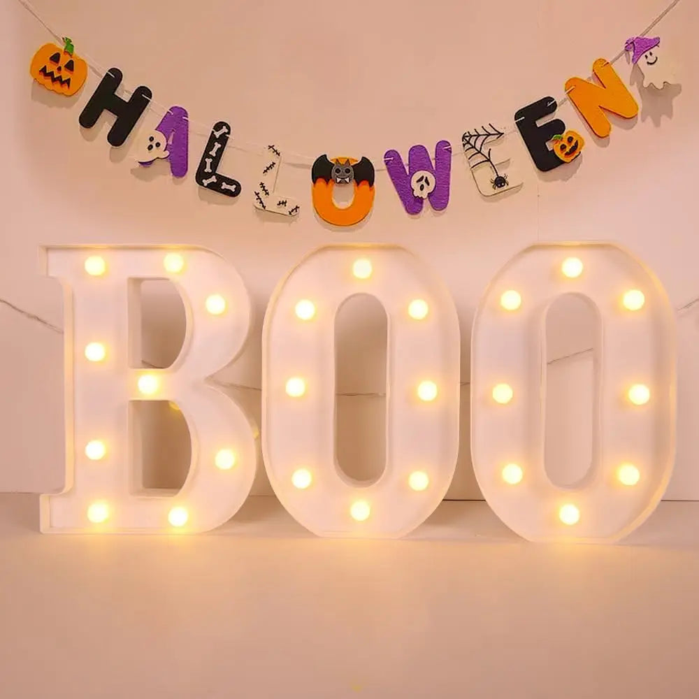 BOO LED Halloween Letter Lights – Indoor Marquee Decor - candletown.net