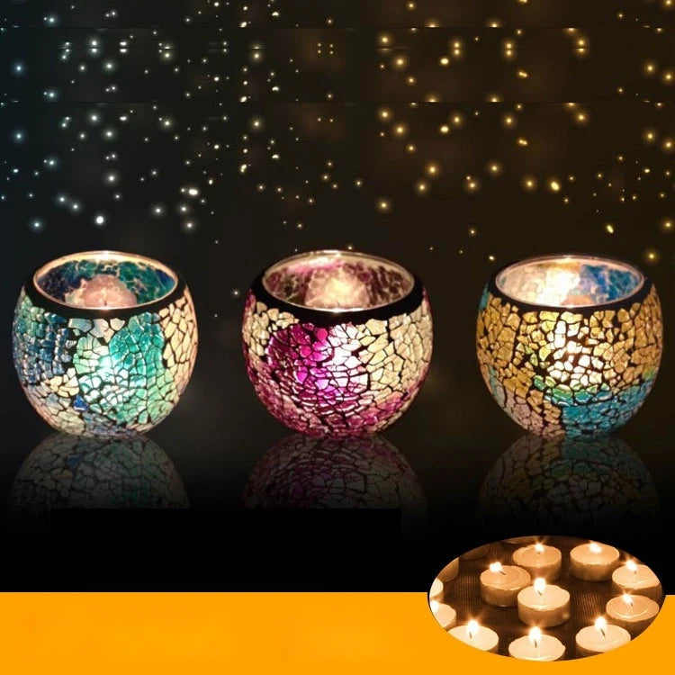 Moroccan Mosaic Glass Candlestick – Votive Candle Holder - candletown.net