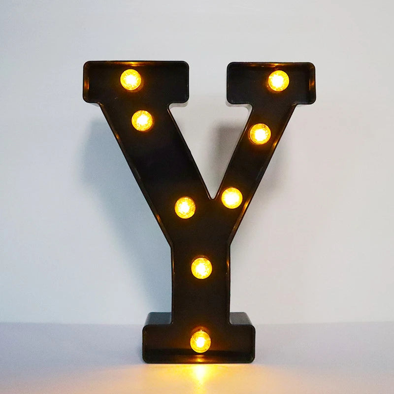 22cm LED Alphabet and Number Lights – Black Letter Decor - candletown.net
