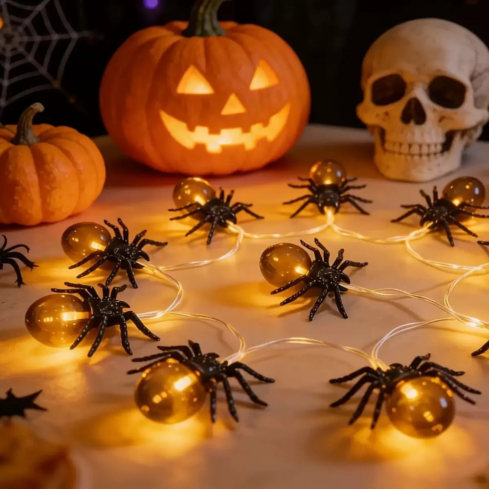 Halloween Spider LED String Lights – 10 LEDs, 1.5 m - candletown.net