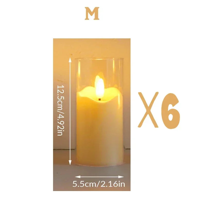6PCS Flameless LED Candles – Flickering Acrylic Candle Set - candletown.net