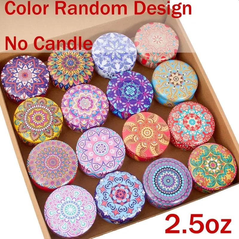 Printed Tin Candle Jars 2.5oz, Lids, Circle Heart or Butterfly - candletown.net