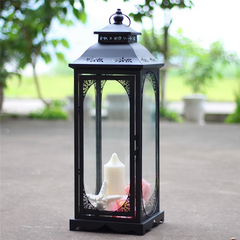 Black Metal Outdoor Candle Lantern
