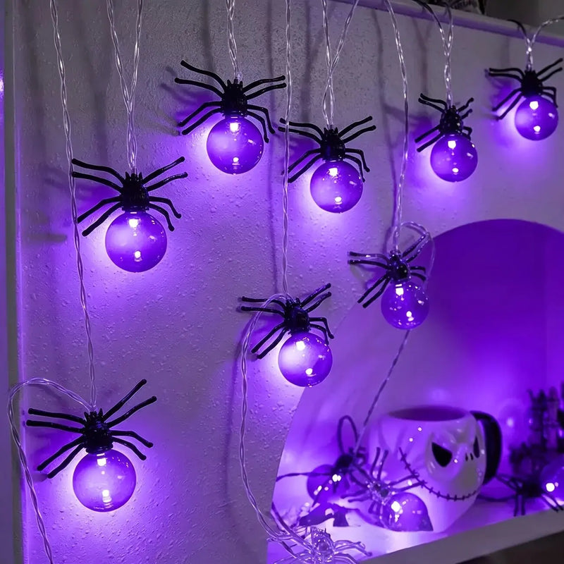 Halloween Spider LED String Lights – 10 LEDs, 1.5 m - candletown.net
