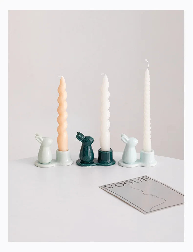 Creative Ceramic Bunny Candle Holder – A Delightful Accent for Your Home - candletown.net