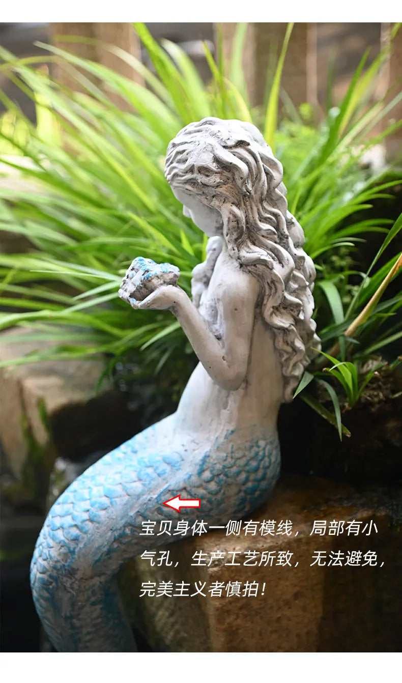 Resin Mermaid Garden Decoration – Outdoor Summer Accent - candletown.net