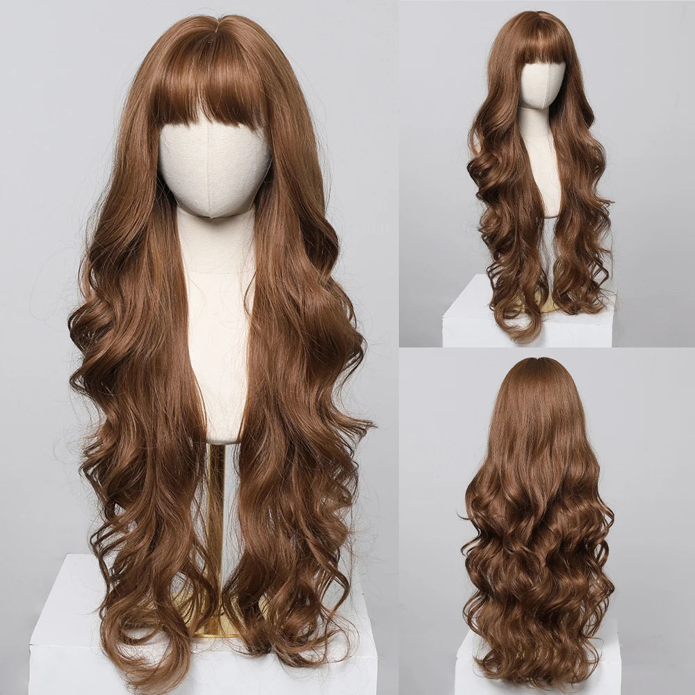 Curly Wig with Bangs – Heat-Resistant Cosplay & Party Wig - candletown.net