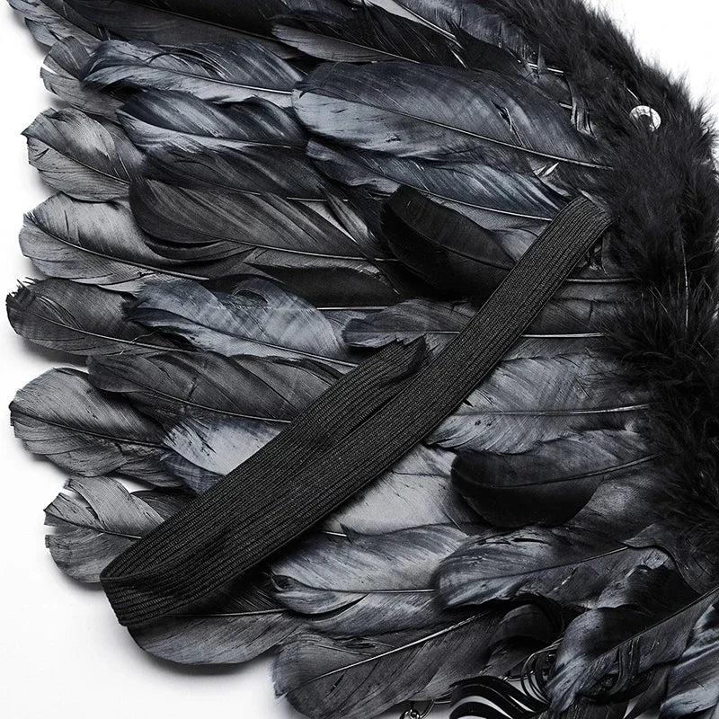 Punk Feather Wing Harness with Chains – Halloween & Party Accessory - candletown.net