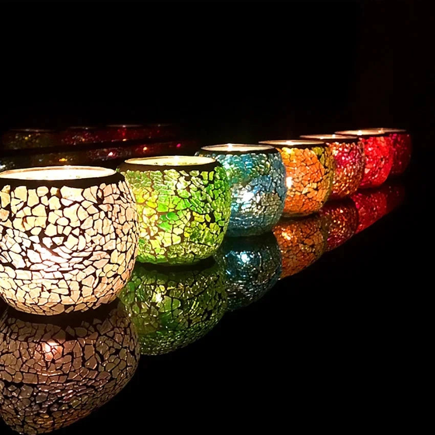 Glass Mosaic Candle Holder