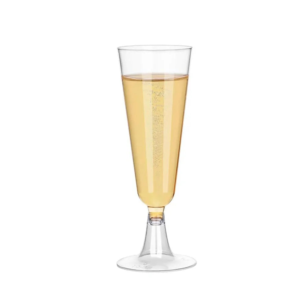 Disposable Champagne Glasses with Gold Rim - candletown.net