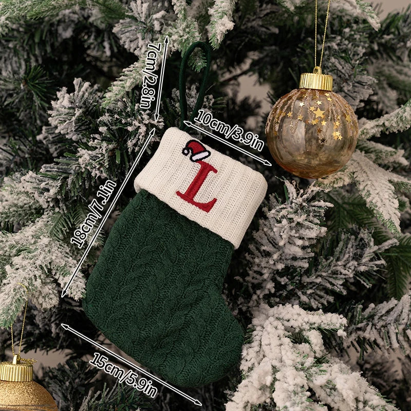 Christmas Knitted Stocking with Letter Design
