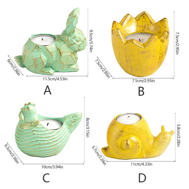 Easter Candlestick - Cute Bunny, Eggshell, Snail, and Chicken Candle Holders - candletown.net