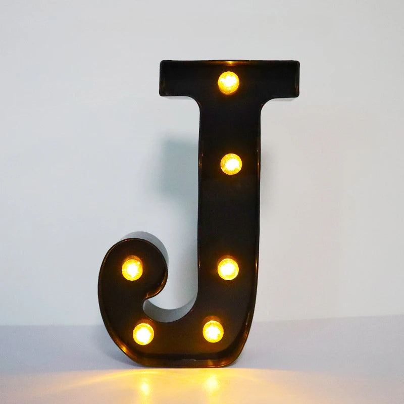 22cm LED Alphabet and Number Lights – Black Letter Decor - candletown.net