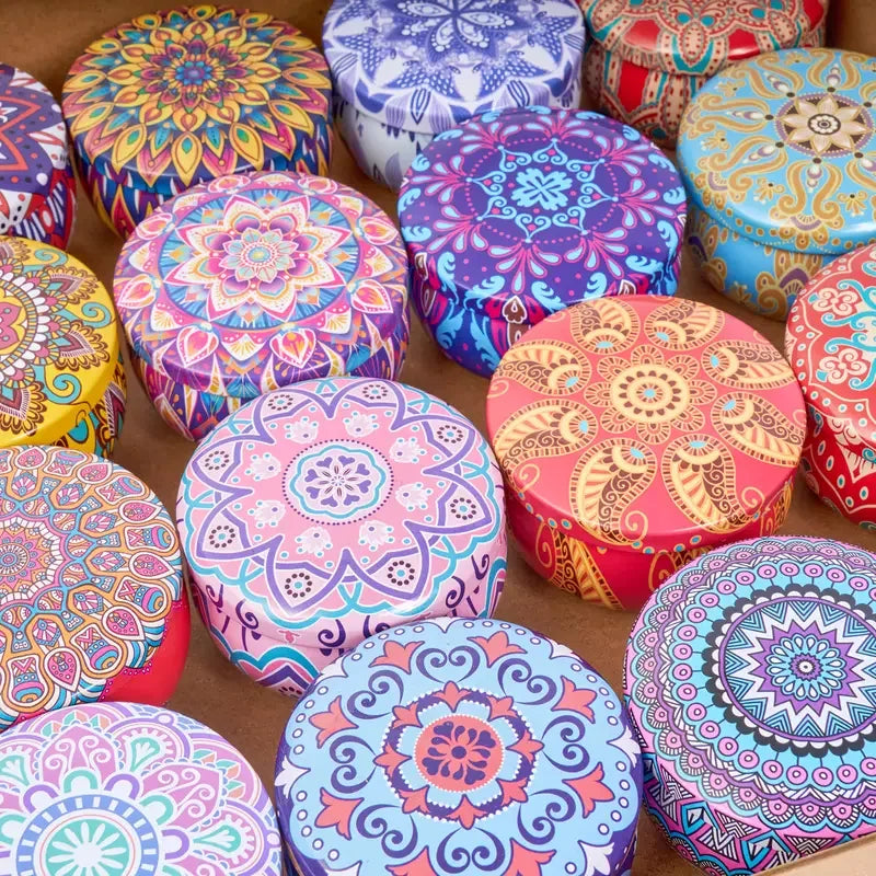 Printed Tin Candle Jars 2.5oz, Lids, Circle Heart or Butterfly - candletown.net