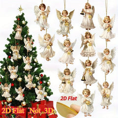12pcs Vintage Christmas Angel Wooden Pendants - candletown.net