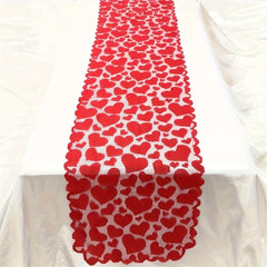 Heart-Shaped Red Lace Table Runner - candletown.net