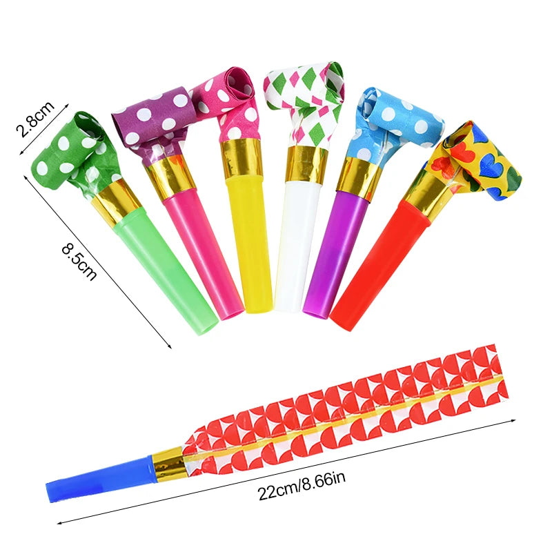 Colorful Party Blowout Whistles – Birthday Celebration Noise Makers - candletown.net
